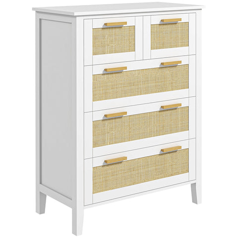Rootz Chest of Drawers - Dresser - Storage Organizer - Large Capacity - 77 x 37 x 104 cm - White, Brown