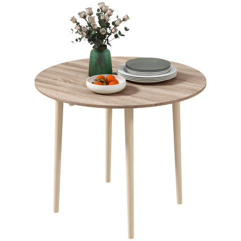 Rootz Foldable Dining Table - Round Table - Extendable Table - Space-Saving - Ø89cm x 73.5cm, Perfect for Kitchens & Living Rooms