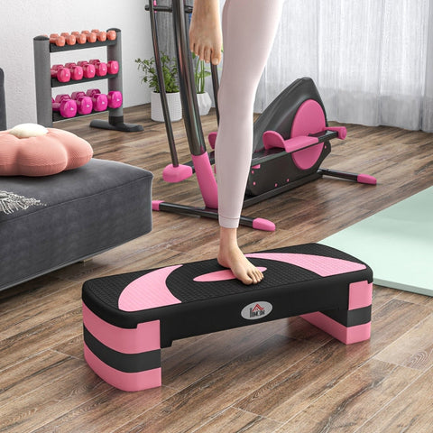 Rootz Aerobic Stepper - Fitness Step Platform - Cardio Exercise Platform - Adjustable Heights - Shock-Absorbing - 80cm x 31cm x 20cm