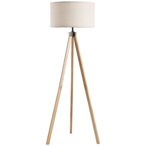 Rootz Floor Lamp - Scandinavian Style Light Fixture - Pine Wood Stand - Warm Ambient Lighting - Ø 45 x 152H cm