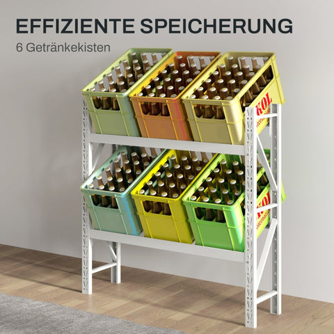 Rootz Beverage Crate Organizer - Drink Crate Stand - Drink Storage Rack - Space-Saving - Sturdy Steel - 110cm x 30cm x 110cm
