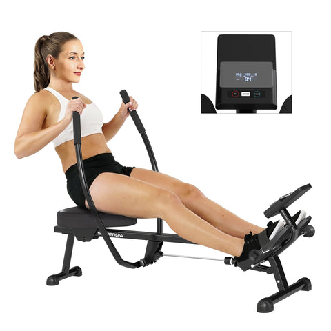 Rootz Rowing Machine - Rudder - Cardio Trainer - 12 Hydraulic Resistance Levels - LCD Display - 138cm x 60cm x 50cm