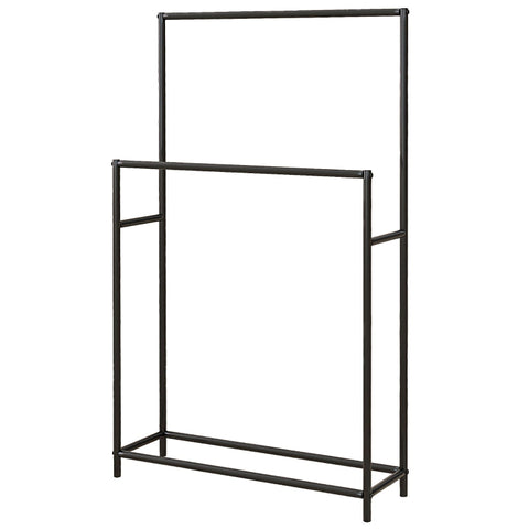 Rootz Standing Towel Rack - Towel Holder - Bathroom Organizer - Metal Frame - Rust-Resistant - Compact Design - 66cm x 20cm x 110cm