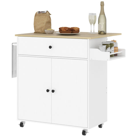 Rootz Kitchen Cart with Drawer - Kitchen Island - Serving Cart - Versatile Storage - 106cm x 42cm x 87cm