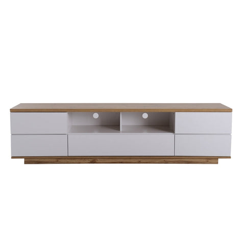 Rootz Modern TV Cabinet - High Gloss Finish - Wood Grain Design - Durable MDF - 180L x 38W x 46H cm