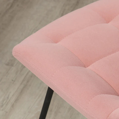 Rootz 2 Dining Room Chairs - Accent Chairs - Kitchen Chairs - Retro Velvet Look - Foam-steel -  Pink - 50cm X 61cm X 79cm