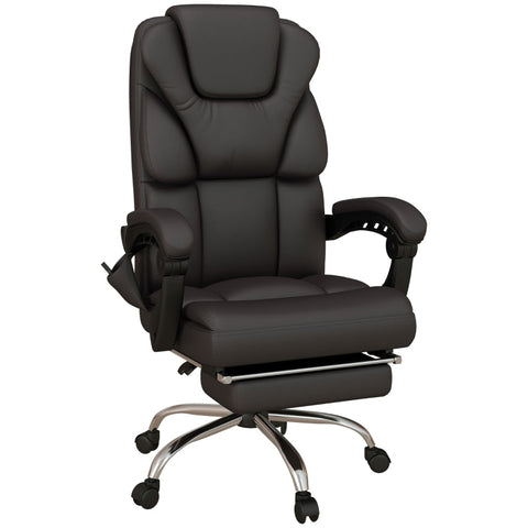 Rootz Massage Office Chair - Vibration Points - 8 Massage Modes - Faux Leather - 63cm x 57cm x 118-126cm