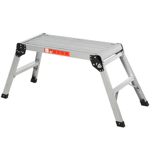 Rootz Opvouwbare opstapbank - Aluminium werkplatform - Draagbare opstapkruk - Hoog draagvermogen - Lichtgewicht - Veiligheidsvoorzieningen - 109 cm x 40 cm x 50 cm