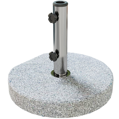 Rootz Granite Parasol Stand - Umbrella Holder - Weighted Base - Weatherproof - Ø44.5x37.5cm Granite