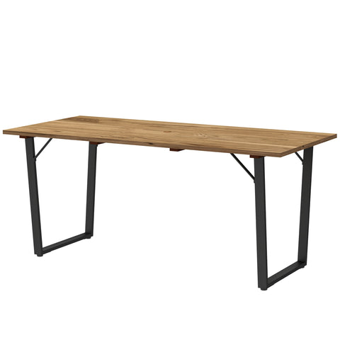 Rootz Garden Table - Buffet Table - Outdoor Dining Table - Weatherproof & Umbrella Hole - 175x80 cm - Brown & Black