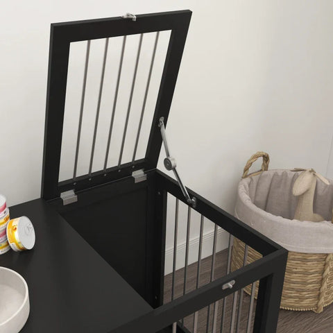 Rootz Hondenkooi - Hondentransportbox - 2 Deuren - Afsluitbaar - Staalgaas - Zwart - 80 cm x 50 cm x 56,5 cm