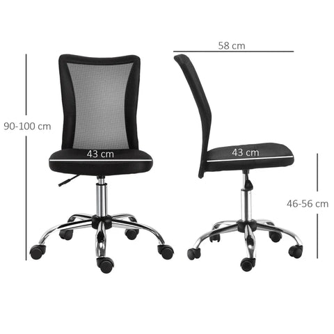 Rootz Office Chair - Desk Chair - Ergonomic Office Chair - Height Adjustable - Mesh - Black - 43 cm x 58 cm x 100 cm