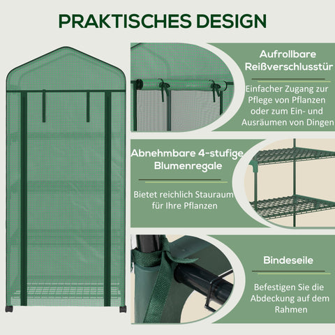 Rootz Foil Greenhouse - Mini Greenhouse - Plant House - Cold Frame - Weatherproof - 69 x 50 x 165 cm