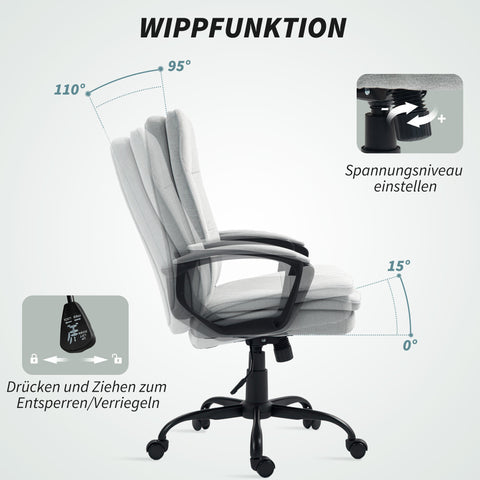 Rootz Office Chair - Desk Chair - Ergonomic Seating - Breathable Fabric - 63cm x 70cm x 102-112cm