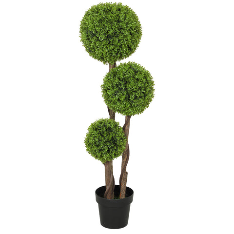 Rootz Artificial Boxwood Plant - Faux Greenery - Realistic Decor - Always Fresh - 115cm H x 19.5cm Ø Pot