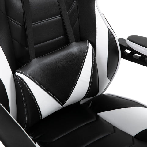 Rootz Gaming Chair - Racing Chair - Ergonomic Seat - Reclining Comfort - 65cm x 70cm x 118.5-126.5cm - Adjustable Footrest & 360° Swivel