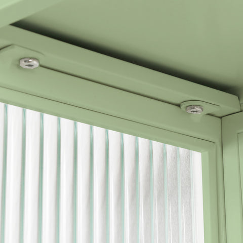 Rootz Modern Wall Cabinet - Glass Display - 2-Door Storage - Space-Saving Design - 60x23x78cm