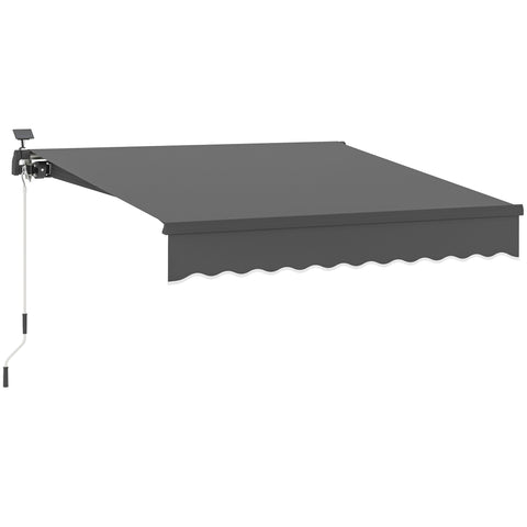 Rootz Klemmmarkise - UV Protection Awning - Joint Arm Awnings - Solar-powered LED Lights - 295cm x 250cm - Enhance Outdoor Comfort