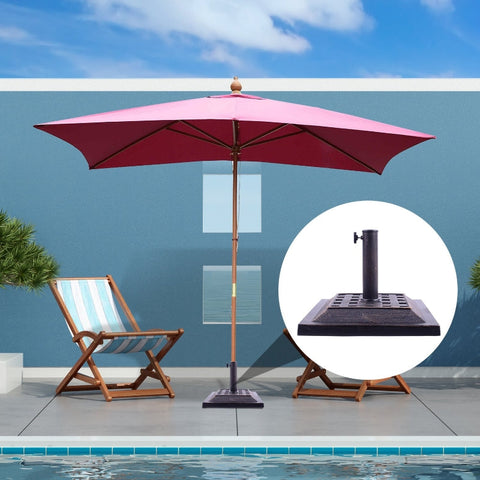 Rootz Umbrella Stand Parasol Base - Secure Parasol Holder - Stable Umbrella Stand - Stylish Outdoor Base - 44cm x 44cm x 33cm - Polyester Resin