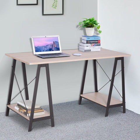 Rootz Vinsetto Computertafel - Bureau - Werkstation - Duurzame constructie - Ruim ontwerp - Elegante esthetiek - 140 cm x 60 cm x 75 cm