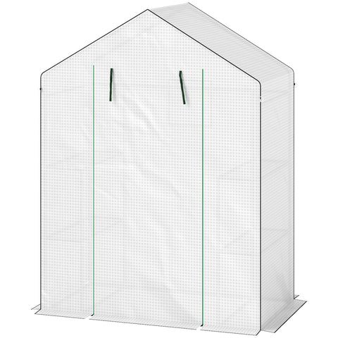 Rootz Walk-In Greenhouse with Shelves - Mini-Greenhouse - UV-Resistant - Optimal Ventilation - 143l x 74b x 190h cm