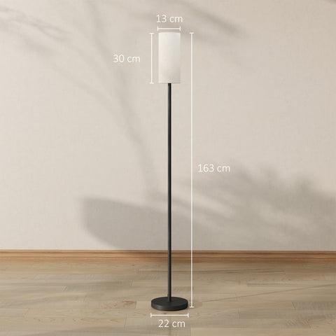 Rootz Floor Lamp - Umbrella Lamp - White and Black Standing Lamp - Foot Switch Convenience - Ø22 x 163cm