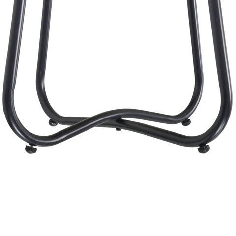 Rootz Garden Table - Elegant Round Table - Outdoor Dining Table - Durable Steel Frame - Adjustable Foot Pads - Slatted Design - Ø49 x 48H cm