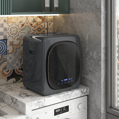 Rootz Compact Grey Tumble Dryer - Clothes Dryer - UV Disinfection - 4 Kg Capacity - 48cm x 40cm x 56cm - Quick Deodorization Under 30min