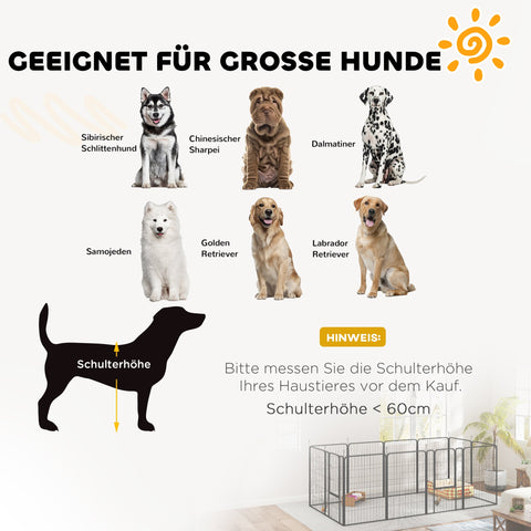 Rootz Puppy Run - Dog Kennel - Pet Playpen - Flexible Foldable Enclosure - 100cm High - Square: 204x204x100cm, Rectangle: 272x136x100cm