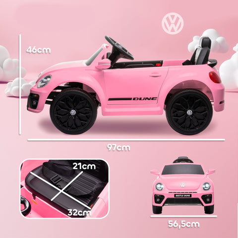 Rootz VW Beetle Kids Electric Car - Ride-On Vehicle - Children's Car - Remote Control - 97cm x 56.5cm x 46cm
