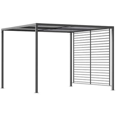 Rootz Pergola Garden Gazebo - Outdoor Pavilion - Sun Shelter - 4 Retractable Roof Panels - Lightweight Metal Frame - 300cm x 300cm x 222cm