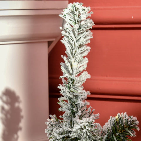 Rootz Compact Christmas Tree - Festive Tree - Holiday Tree - Integrated Lights - Snow Effect - 90cm High, Ø40cm