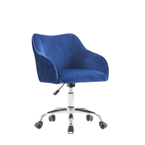 Rootz Adjustable Swivel Velvet Chair - Office Chair - Makeup Chair - Optimal Comfort - 56cm x 55cm x 83cm