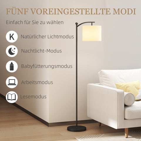 Rootz Floor Lamp - Adjustable Light - Standing Lamp - Remote Controlled - 11 Adjustable Brightness - 54.3cm x 30.6cm x 159.6cm