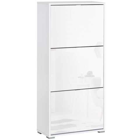 Rootz Shoe Cabinet - Footwear Organizer - Storage Unit - Space-Saving - 3 Foldable Doors - 60b x 26t x 124h cm