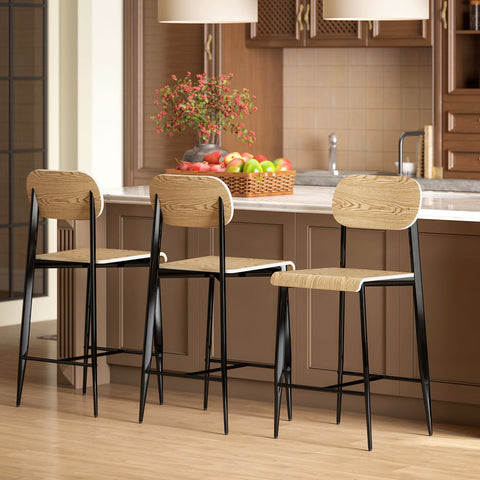 Rootz 2 Piece Set Bar Stools - Bar Chairs - High Chairs - Modern Elegance - 43cm x 55cm x 103cm
