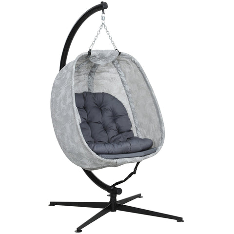 Rootz Egg-Shaped Outdoor Hanging Chair - Wall Swing - Nest-Like Seat - Ultimate Comfort - 126L x 90B x 180H cm