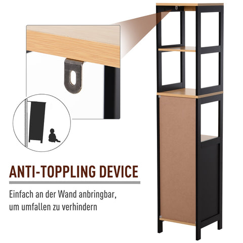 Rootz Bathroom Shelf Cabinet - Kitchen Storage - Bamboo MDF - Compact Organizer - 30 x 30 x 144.3 cm