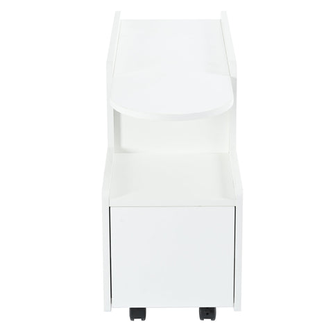 Rootz White Side Cabinet - Storage Trolley - Rolling Cart - High Stability - 82x30x53 cm