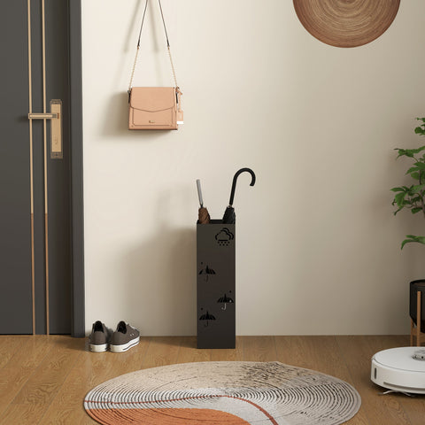 Rootz Metal Umbrella Stand - Rain Catcher - Entryway Organizer - Keeps Floors Dry - 15.5cm x 15.5cm x 49cm