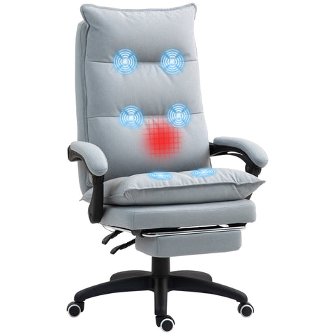 Rootz Massage Office Chair - Desk Chair - Ergonomic Swivel - Comfort & Support - 70cm x 62cm x 120-130cm,  Grey