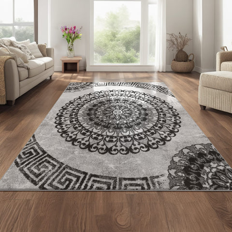 Patterned Short Pile Rug – Versatile – Geometric Design – Soft & Stylish