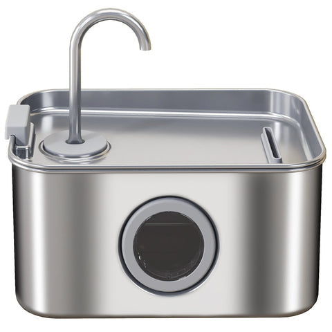 Rootz 3.2L Cat Drinking Fountain - Pet Water Dispenser - Stainless Steel Hydration System - Encourages Drinking - 23cm x 15.4cm