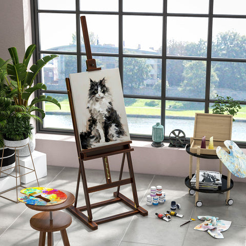 Rootz Beech Wood Easel - Artist Stand - Adjustable Art Stand - Height & Incline Adjustable - 171cm to 230cm