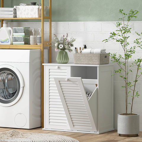 Rootz Washing Cabinet - Laundry Organizer - Sorting Unit - Stylish & Durable MDF - 70 x 38 x 73 cm - White