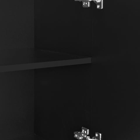 Rootz Sideboard with Teardrop Carving - Molded Doors - Buffer Hinge - Quiet Operation - 120x37.5x80.8 cm - Black