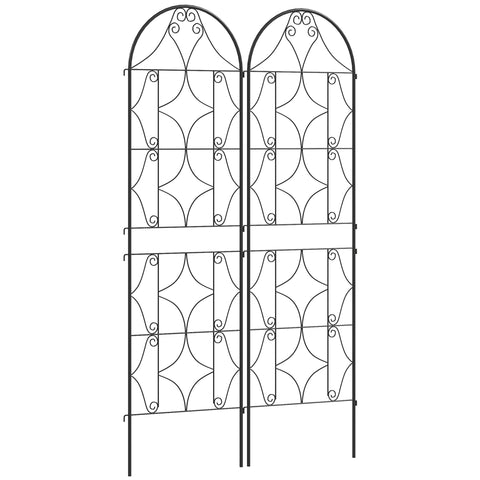 Rootz Climbing Plant Support - Garden Trellis - Metal Plant Grid - Enhances Privacy - 50 x 180 cm Black