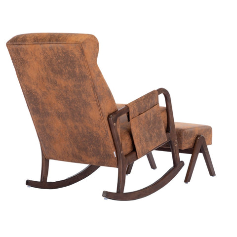 Rootz Rocking Chair - Mid-Century Modern Seat - Ergonomic Lounge Chair - Comfort & Durability - 136kg Capacity - 65cm x 85cm x 94cm