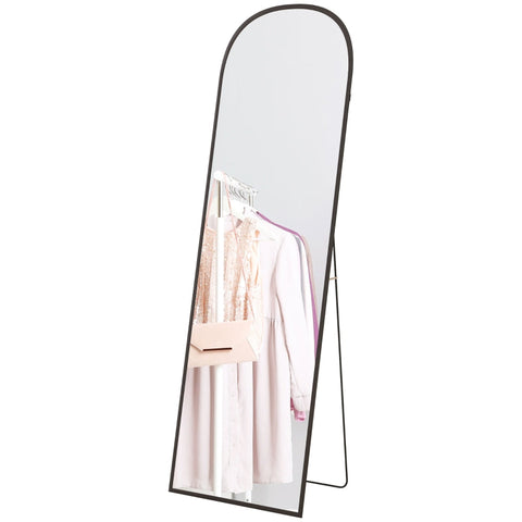 Rootz Full Length Standing Mirror - Large Mirror - Modern Design - Complete Reflection - HD and Shatterproof - Rust and Water Resistant - 50cm x 1.5cm x 161.5cm - Black