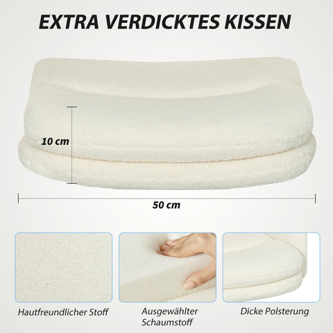 Rootz Ergonomic Mobile Office Chair - Desk Chair - Rotatable Seating - Comfort Fabric - 61.5cm x 65cm x 91-101cm -White